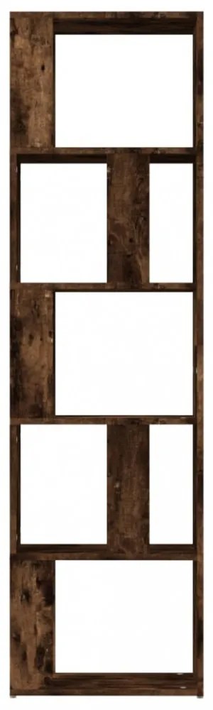 füstös tölgy színű szerelt fa könyvszekrény 45 x 24 x 160 cm