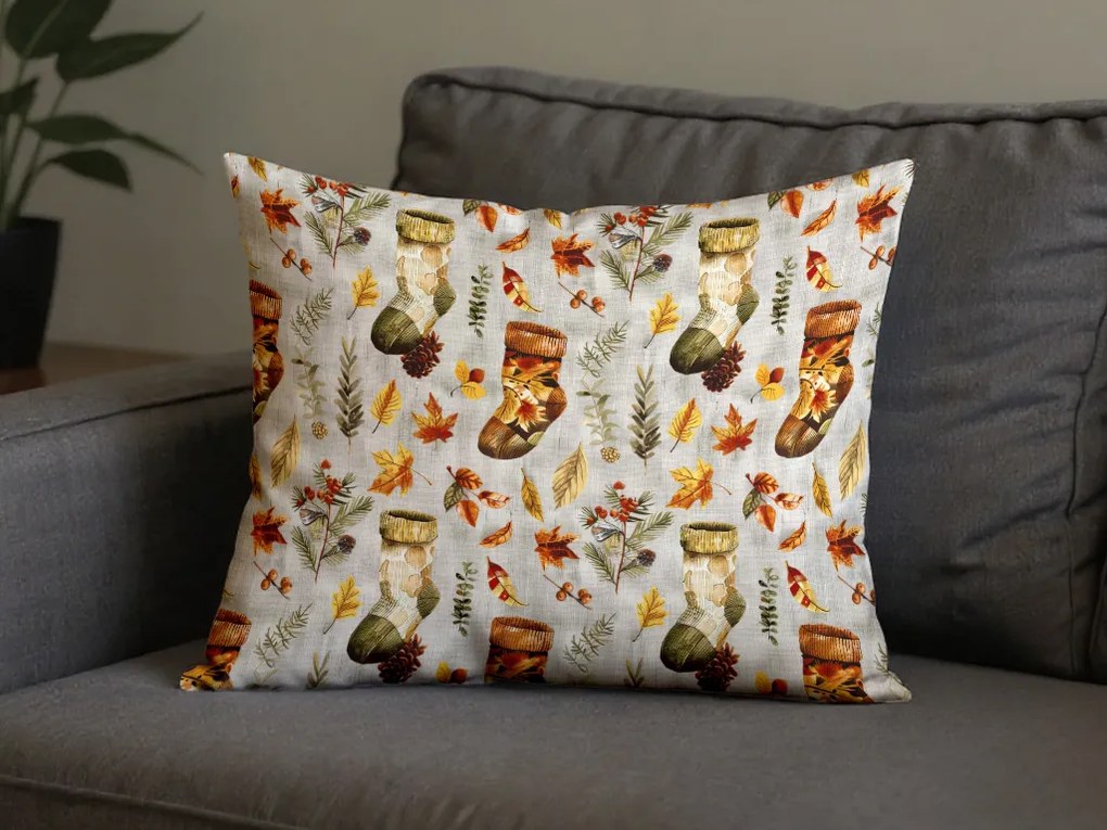 2 darabos díszpárnahuzat készlet AUTUMN SOCKS 50x70 cm, színes