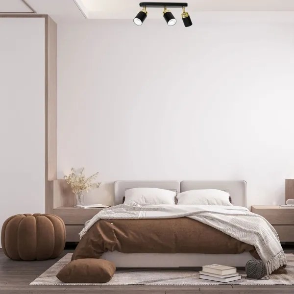 Spotlámpa RENO 3xGU10/8W/230V fekete/arany