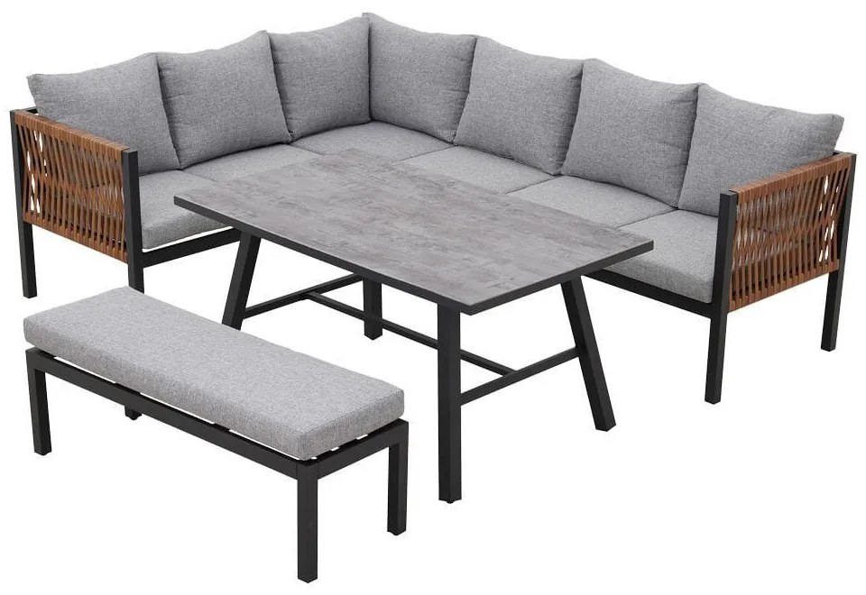 Texas 8 személyes sarok kerti bútor garnitúra