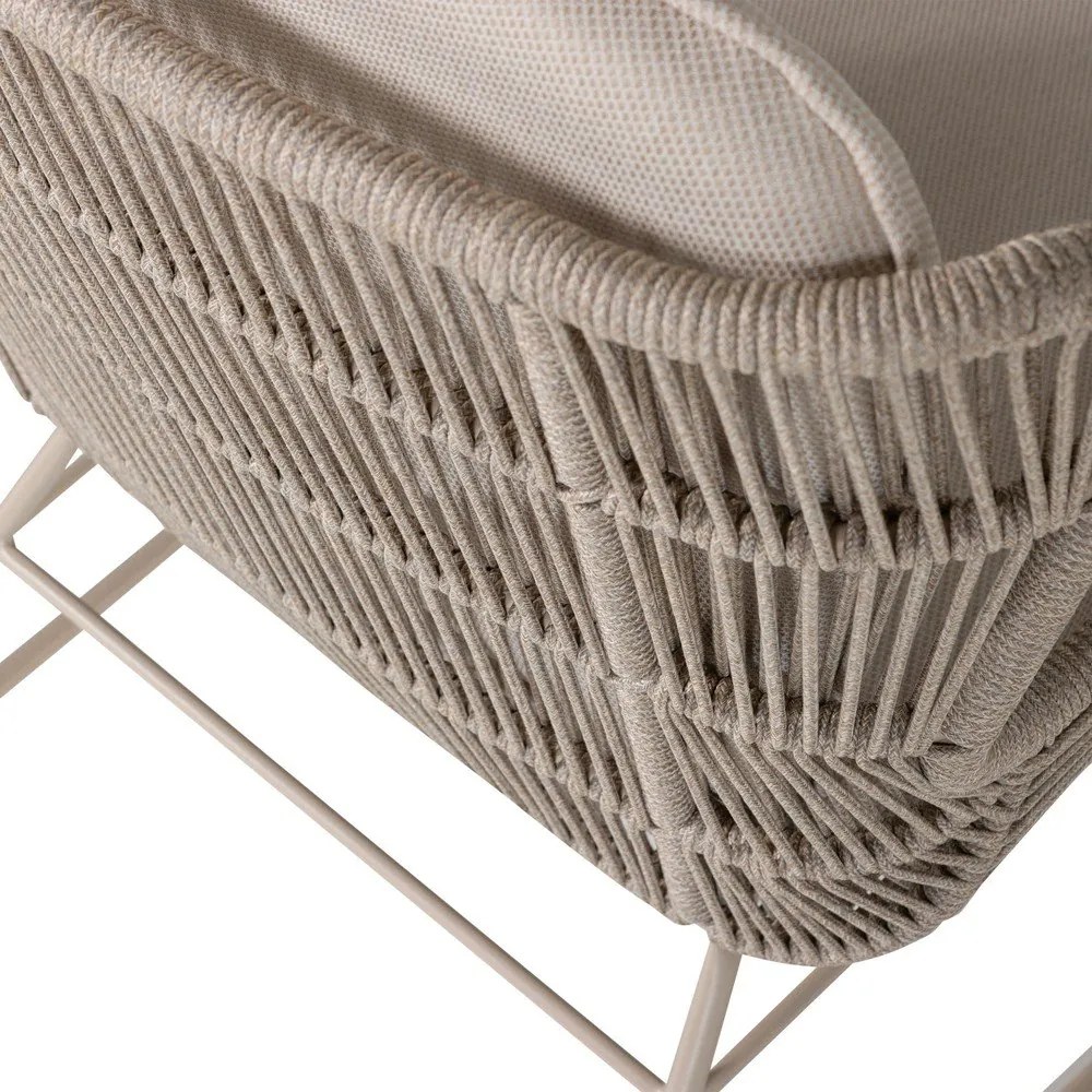 Bézs fém-párnázott kerti fotel Grace – WOOOD