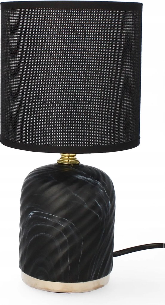Asztali lámpa glamour kerámia dekoráció lámpabúra éjjeli lámpa fekete