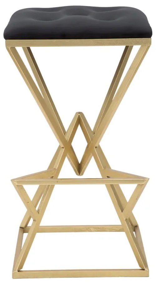Fekete-aranyszínű kárpitozott bárszék (ülésmagasság 75 cm) Piramid – Mauro Ferretti