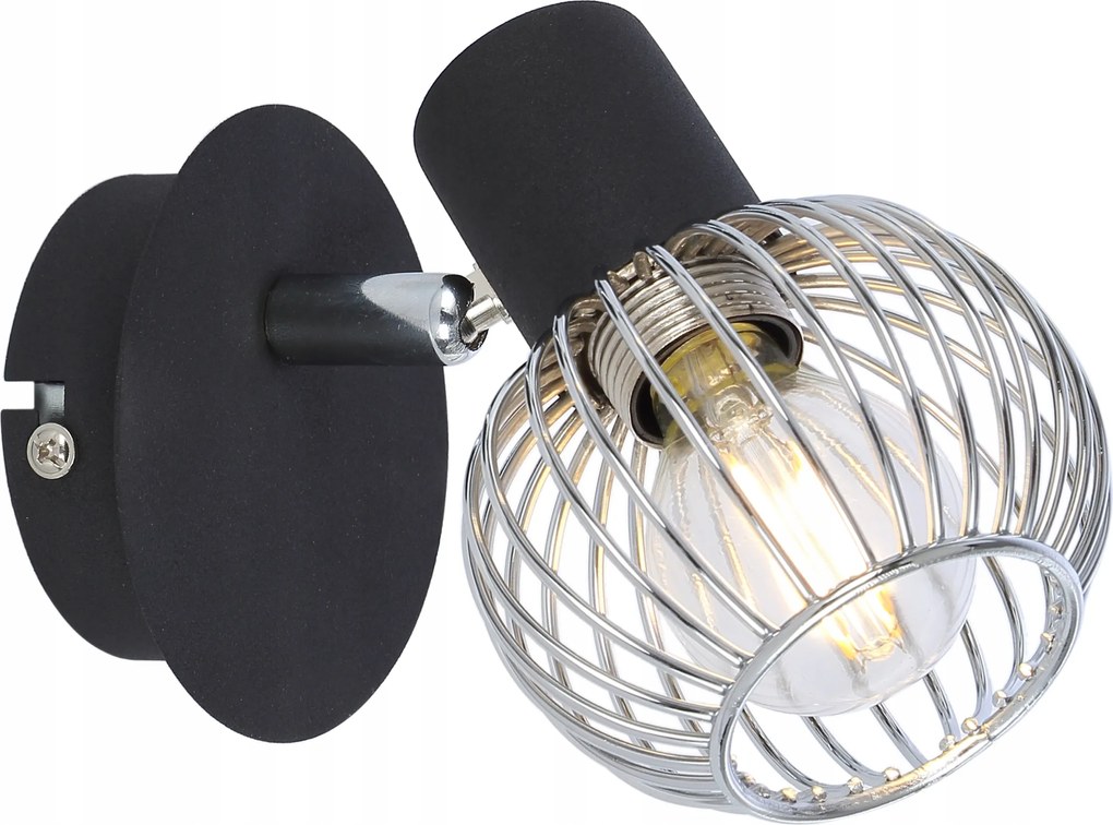 Fali lámpa Candellux fekete, ezüst E14 40 W