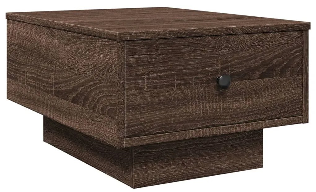 barna tölgy színű szerelt fa dohányzóasztal 60 x 45 x 31 cm