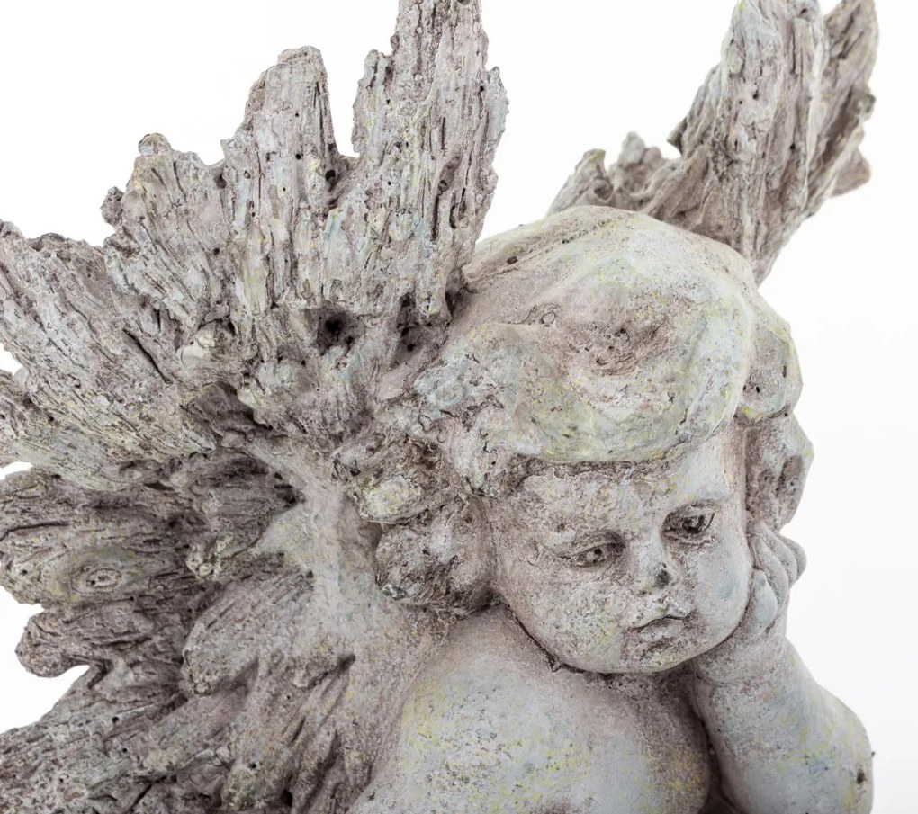 Dekoratív figura angyal Cement Szürke 23x19x19cm