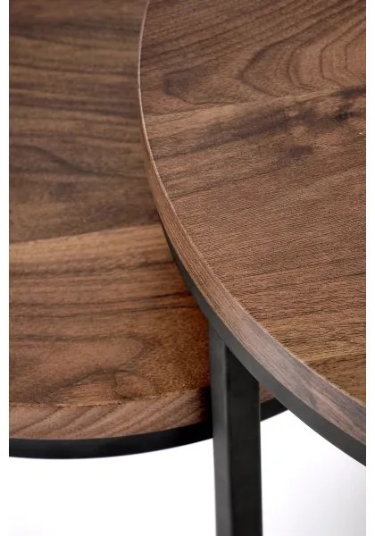 KÉSZLET 2x OREO konferencias asztal, átm. 43/53 cm, fekete/dió