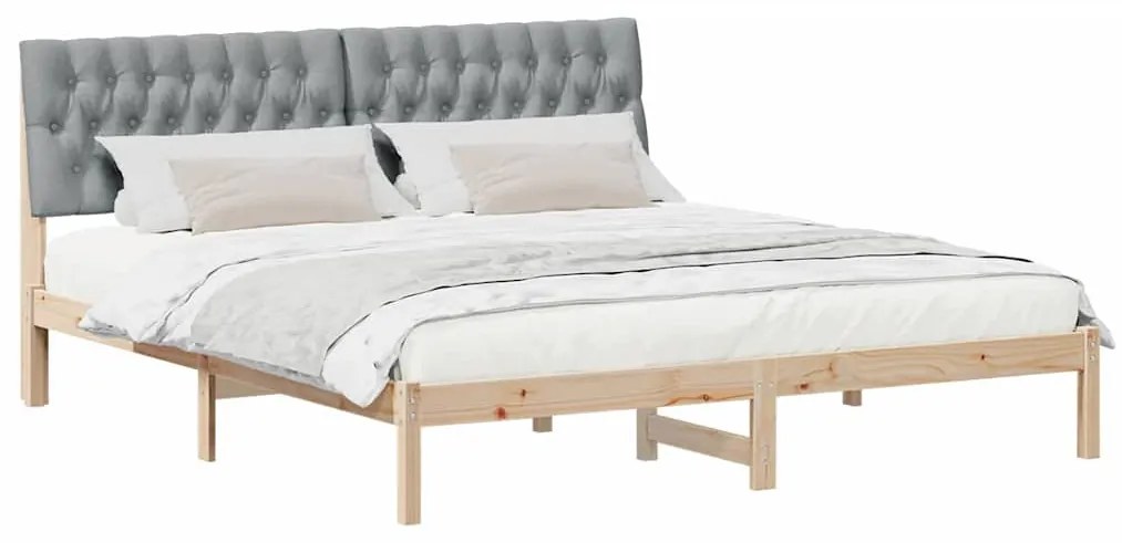 Ágykeret Kárpitozott Fejtámlával fejtámlával Barna 180 x 200 cm