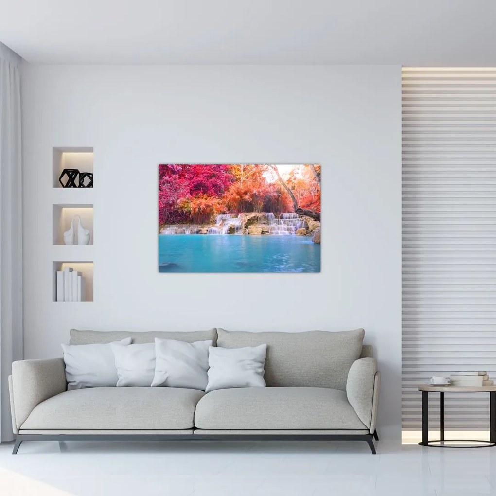 Türkiz lagúna, Laosz, Tat Kuang Si képe (90x60 cm)