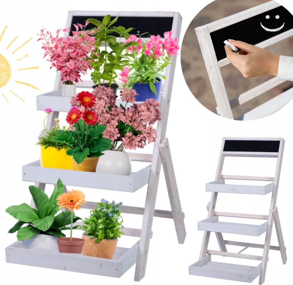 Kiállítási állvány fa virágágyás étkészlet fa növénytartó állvány