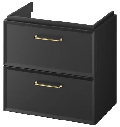 Cersanit S590-100 - MILLE SLIM 60x38 cm fekete, falra szerelhető mosdó alatti szekrény