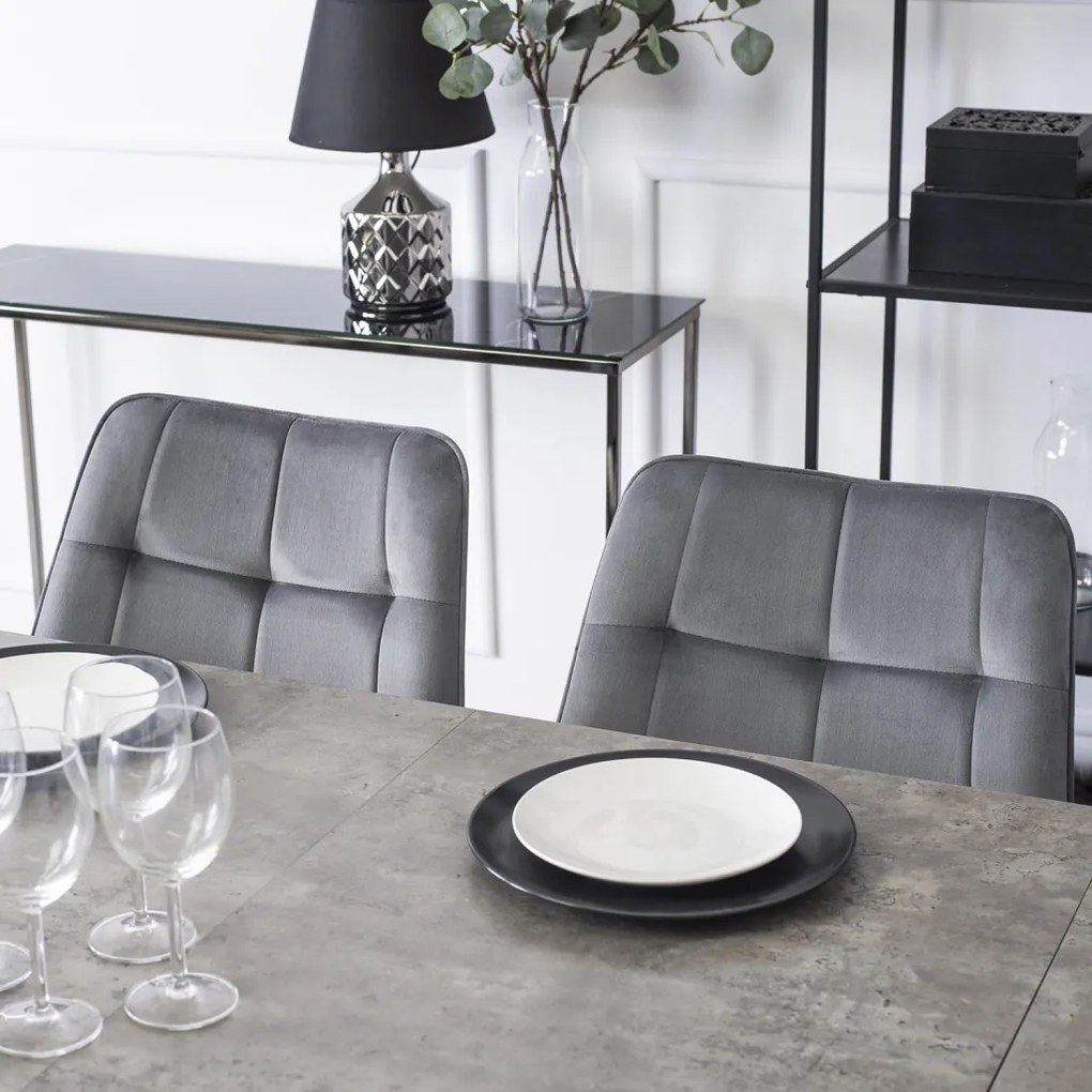 Szék szürke színben, bársony kárpittal. RIO