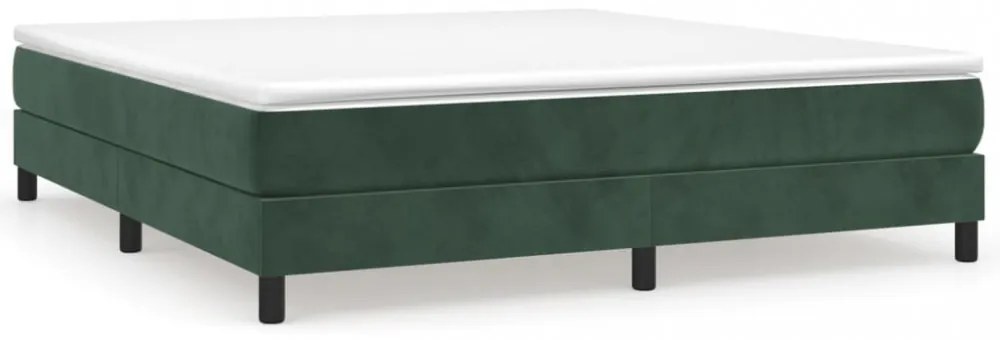 sötétzöld bársony rugós ágykeret 160x200 cm