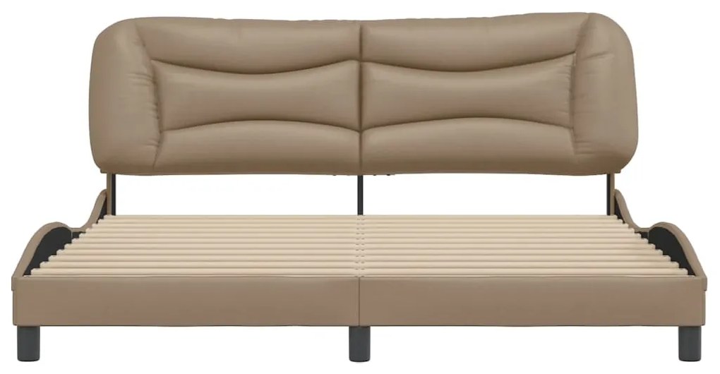 cappuccino színű műbőr ágykeret matrac nélkül Hvar 180x200 cm