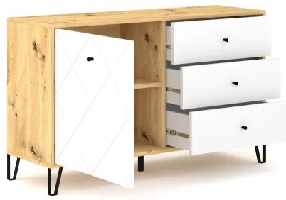 SULA komód artisan tölgy/fehér