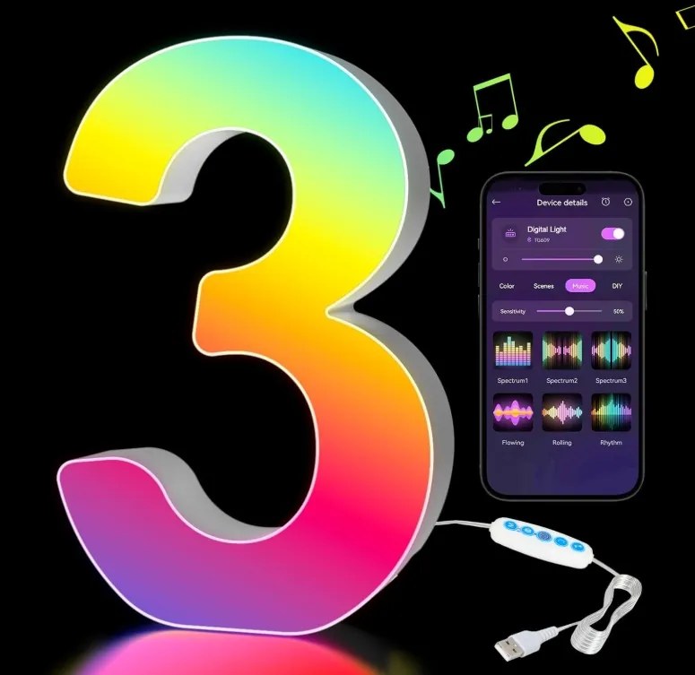 Kangtaixin LED-es háttérvilágítású 3-as számjegy, Rgb számjegyek