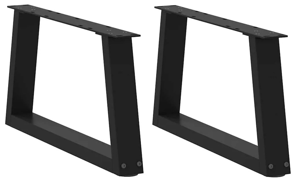 2 db fekete, V-alakú acél dohányzóasztal láb 60 x (30-31,3) cm