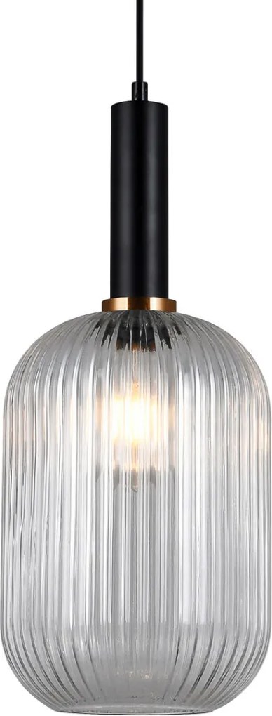ITALUX PND-5588-1L-BKCL ANTIOLA Modern Led Függesztett Lámpa Fekete, Átlátszó E27 IP20