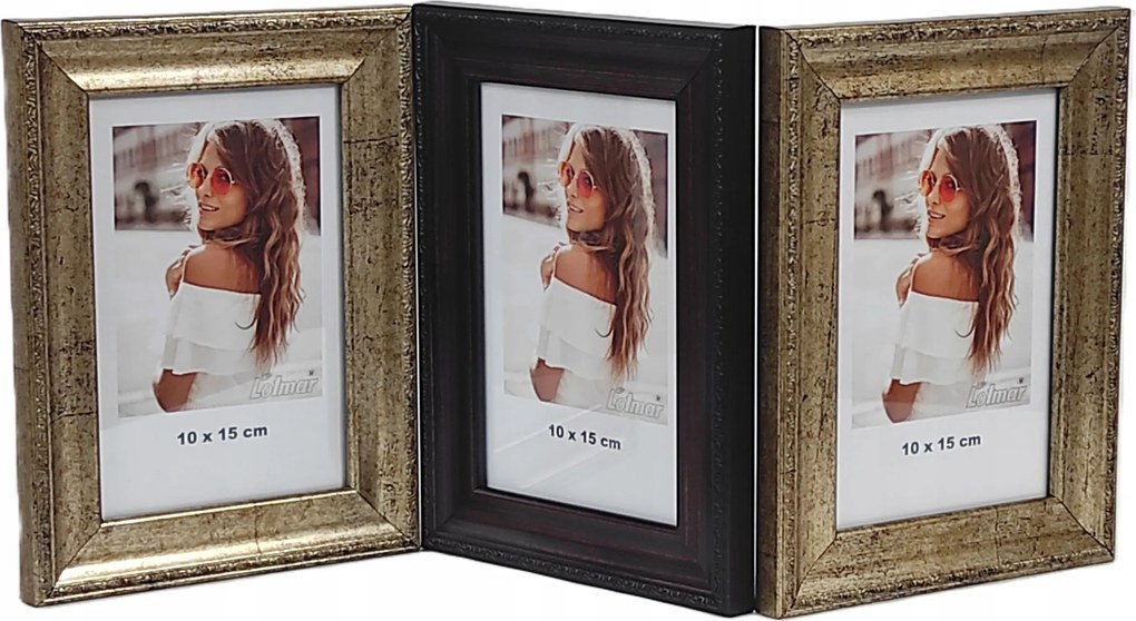 Veneto multikeretes Galéria 10x15 cm Tripla függőleges/függőleges/függőleges Zl/br/zl