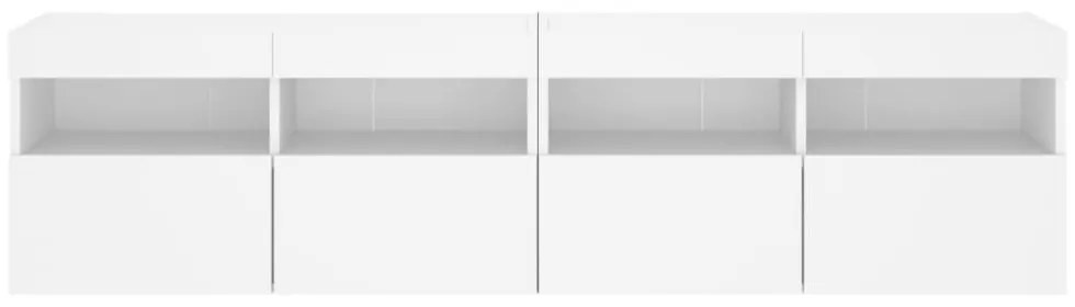 2 db fehér falra szerelhető TV-szekrény LED-del 80 x 30 x 40 cm