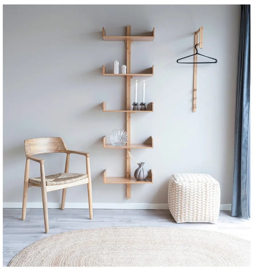 Natúr színű többszintes bambusz fali polc 50 cm Villa – House Nordic