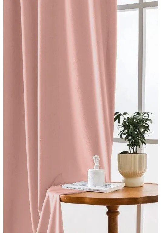 Sötétítő függöny VELVET 140x250 cm, rózsaszín Felfüggesztés: Hullámos sínszalag