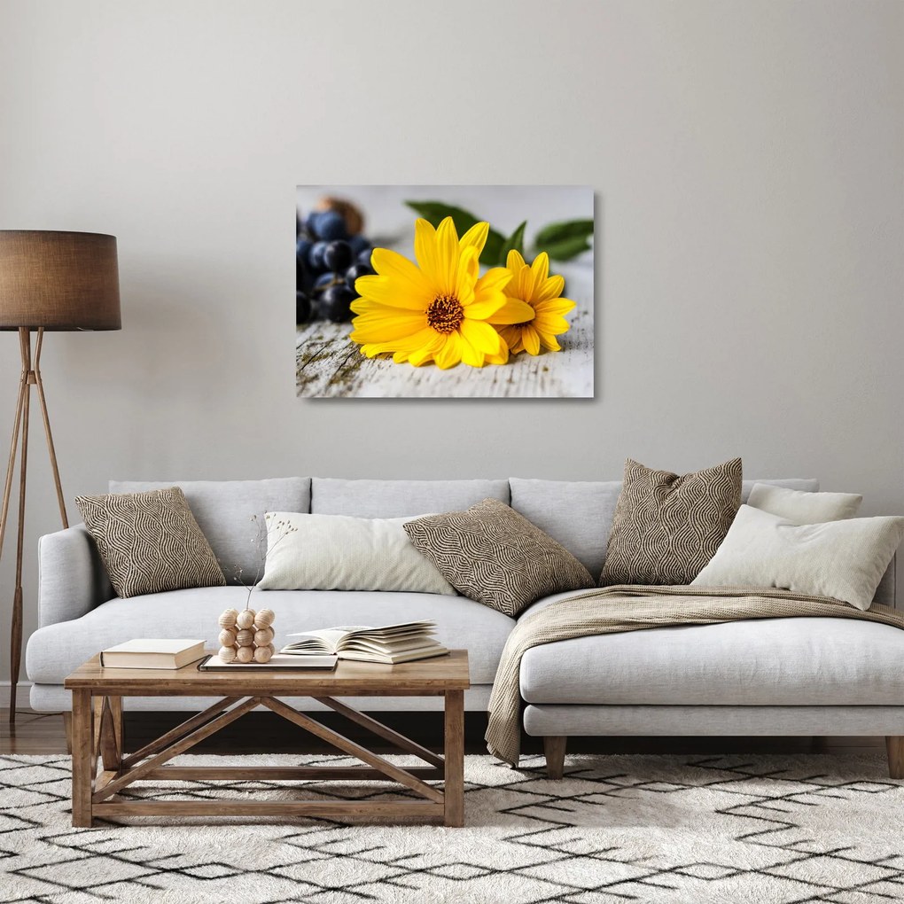 Sárga virág képe (üvegen) (70x50 cm)
