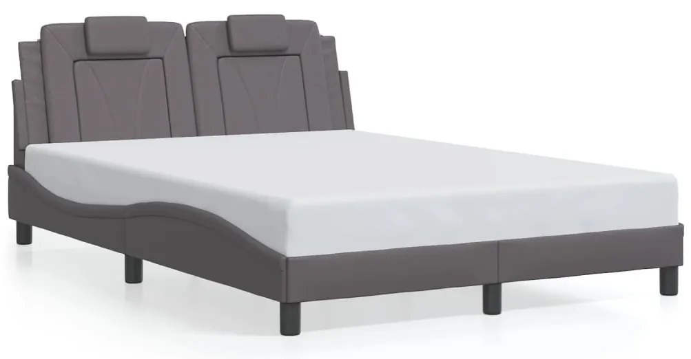 szürke ágykeret Viana LED-ekkel matrac nélkül 140 x 200 cm
