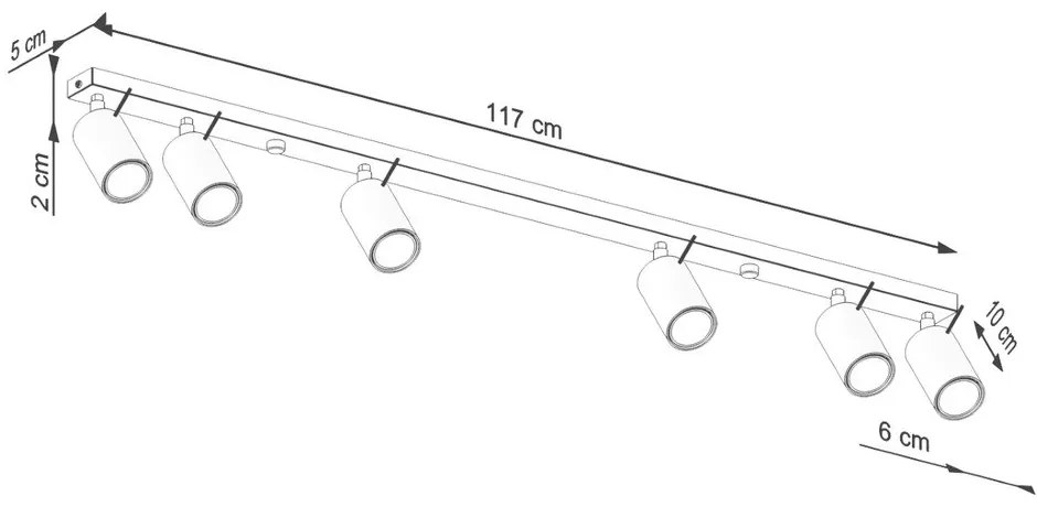 Krémszínű spotlámpa 6x117 cm Etna – Sollux