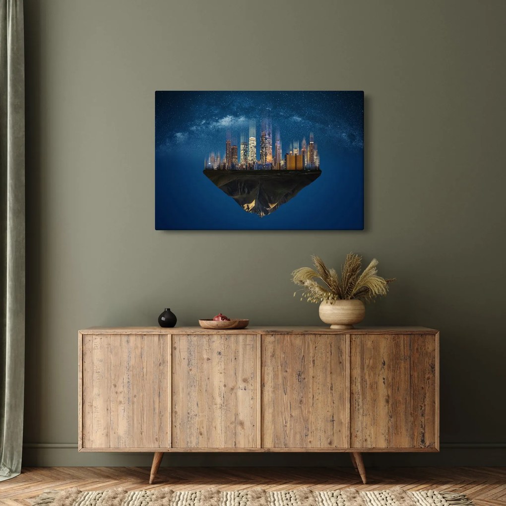 Kép - A lebegő város az űrben (90x60 cm)