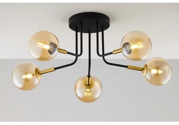 Jupiter 2038 - Felületre szerelhető csillár BURANO 5xG9/10W/230V fekete/arany/bézs