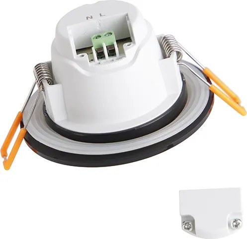 6 darabos modern beépíthető spotlámpa szett fekete LED-del, 3 lépésben szabályozható, IP65 - Blanca
