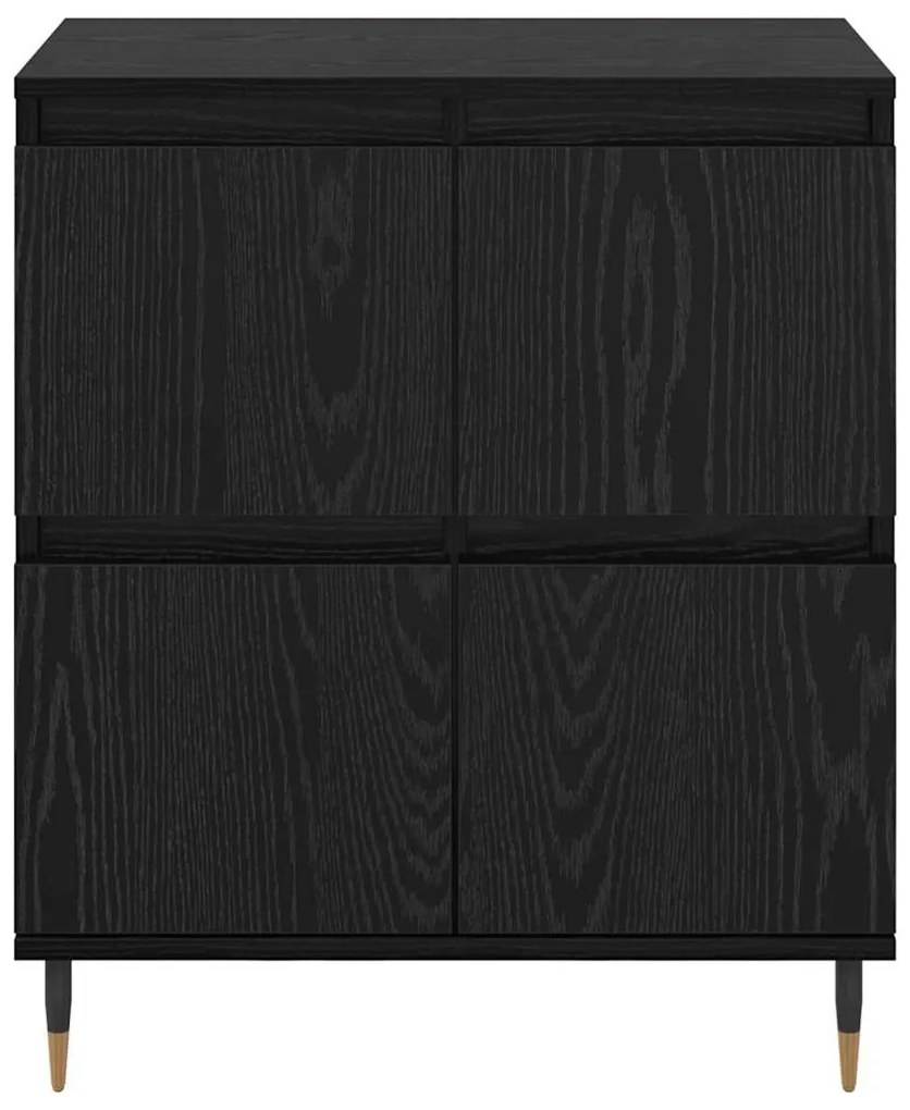 Oldalszekrények 3 pcs Musta tammi 180 x 35 x 70 cm Faanyag