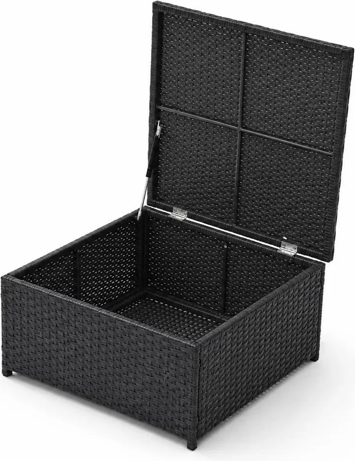 AVENBERG VIS Kerti rattan garnitúra - fekete/sötétszürke