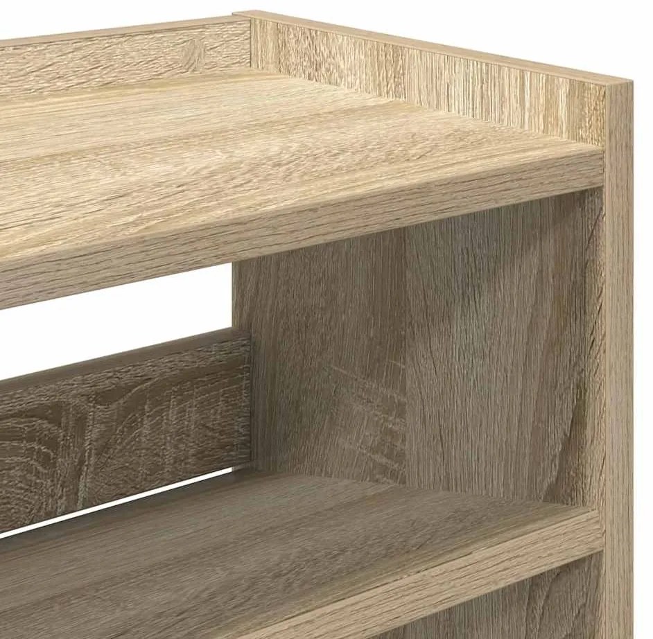 sonoma tölgy színű szerelt fa cipőtartó 80x25x62 cm