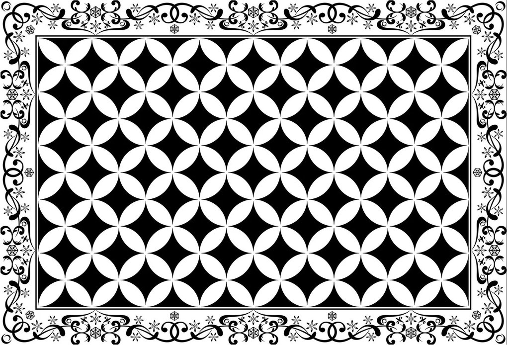 Flizelin fotótapéta Geometrikus Absztrakt Fekete-Fehér 300x210 +ragasztó