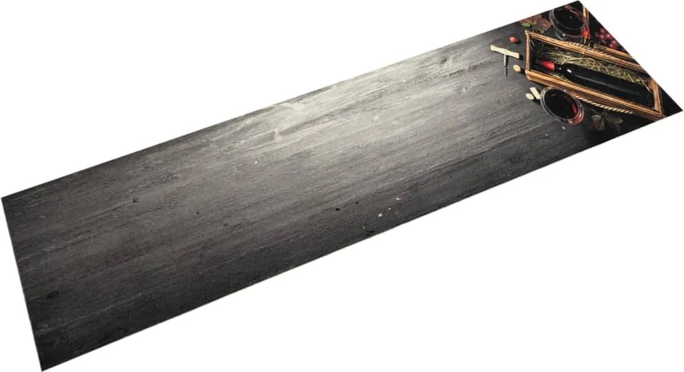 vidaXL mosható boros üveg mintás bársony konyhai szőnyeg 60x300 cm