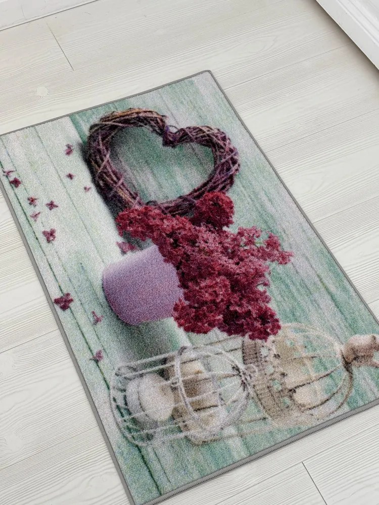 Virág mintás szennyfogó szőnyeg 50x80 cm