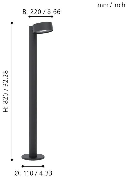 Eglo 98739 - LED kültéri lámpa PALOSCO LED / 6W / 230V IP44