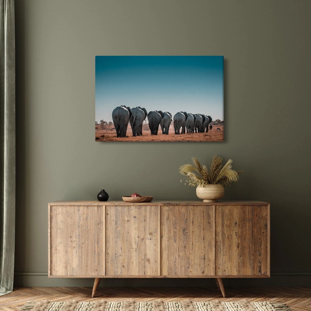Kép - Elefántok indulása (90x60 cm)