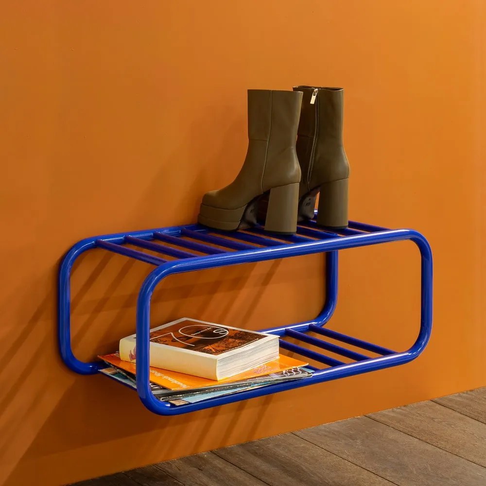 Kék fém függő cipőtartó 72x28x35 cm Retro – Spinder Design