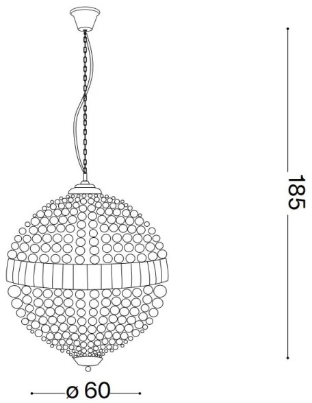 Ideal Lux - LED Kristály csillár láncon LUXOR 12xG9/3W/230V átm. 60 cm átlátszó