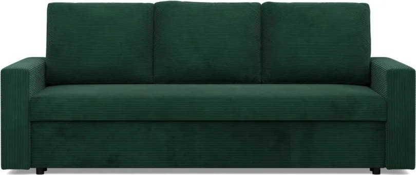 Zeus kanapéágy, kordbársony, bonell töltet, egyenes kartámasz, zöld