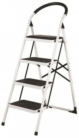 Klapp acél összecsukható lépcső, 4 fokos, L