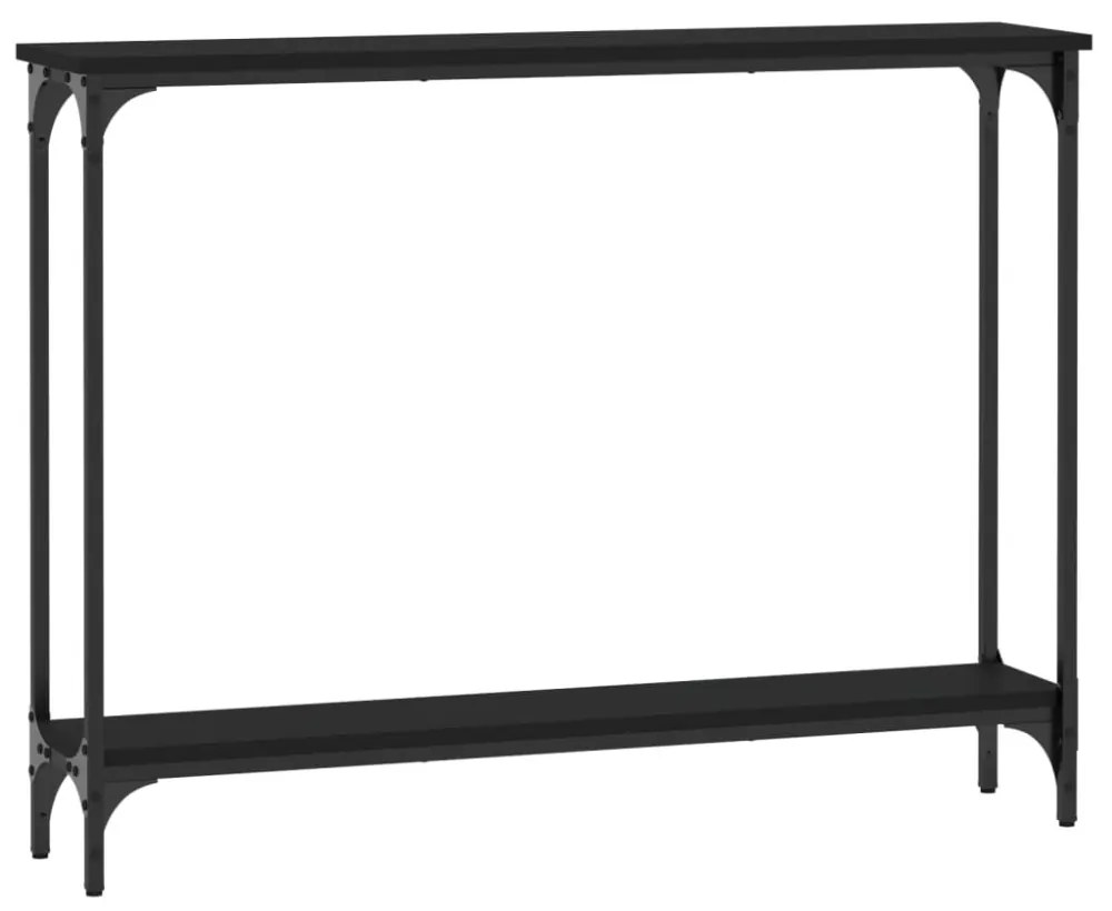 fekete szerelt fa tálalóasztal 100 x 22,5 x 75 cm