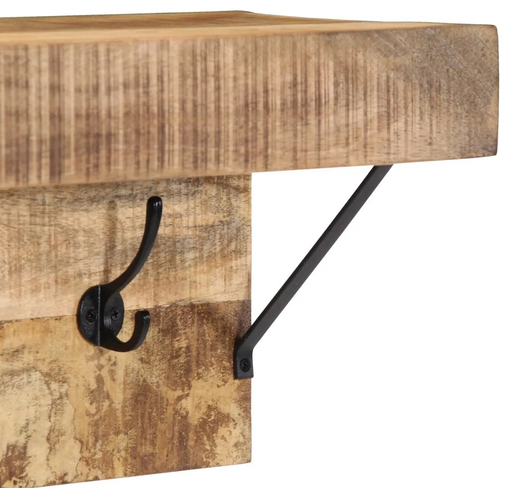 Fogas polcokkal tárolóval Barna 73 x 19 x 23 cm Tömör mangófa