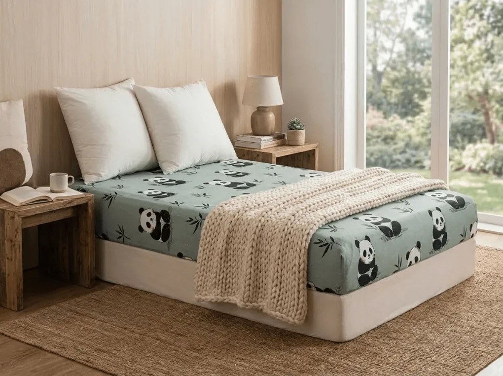 Mikroszálas lepedő PANDA RELAX mentás 90x200 cm
