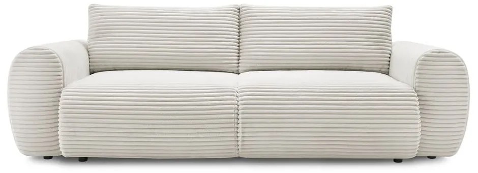 Krémszínű kordbársony kinyitható kanapé 257 cm Lucien – Bobochic Paris