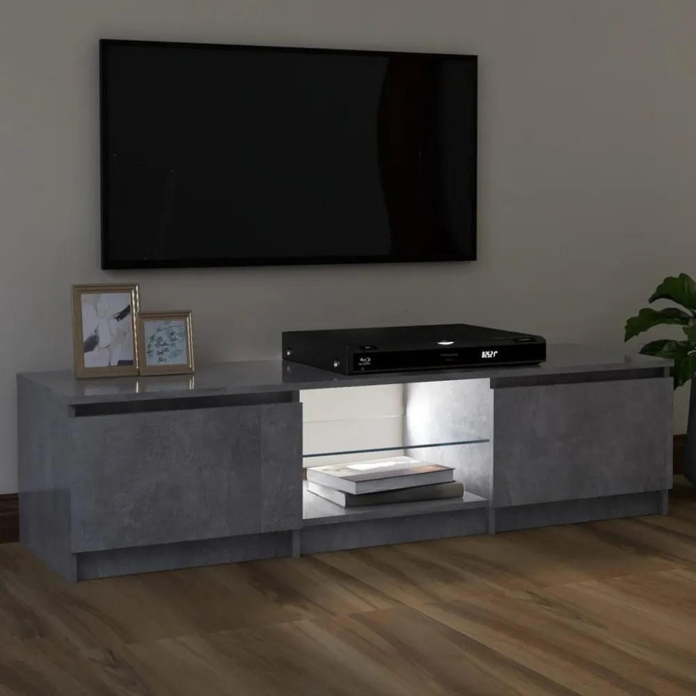 szürke TV-szekrény LED-világítással 120 x 30 x 35,5 cm
