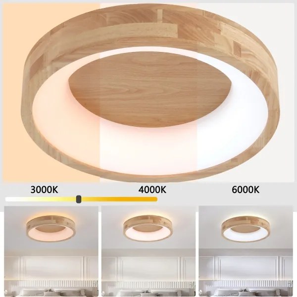 Brilagi-LED Mennyezeti lámpatest FALCON WOOD LED/30W/230V 3000/4000/6000K 45 cm fa